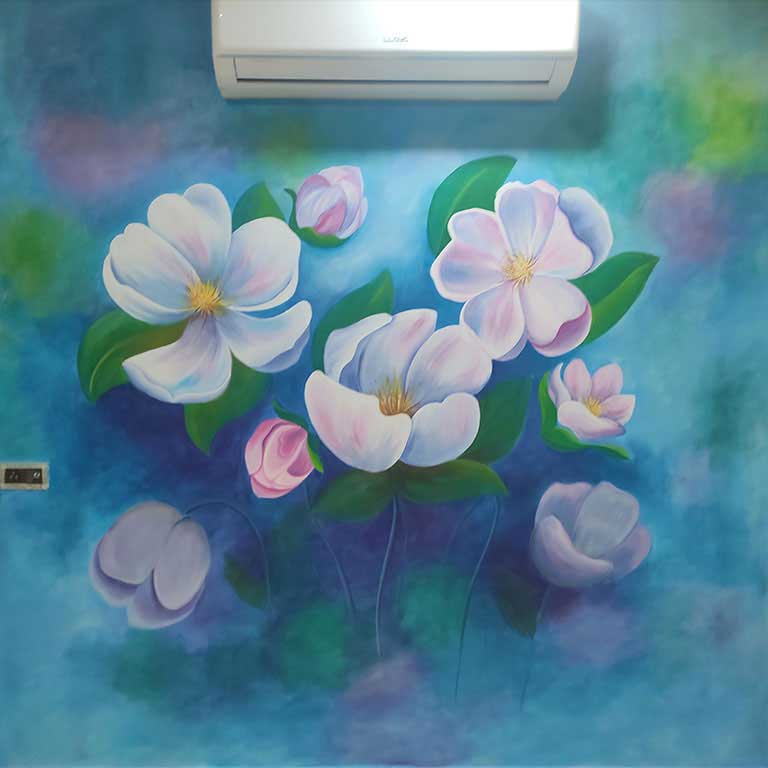 pww8 flower in bluebg